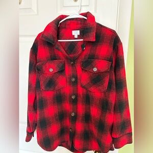Time and Tru Red and Black Plaid Shirt